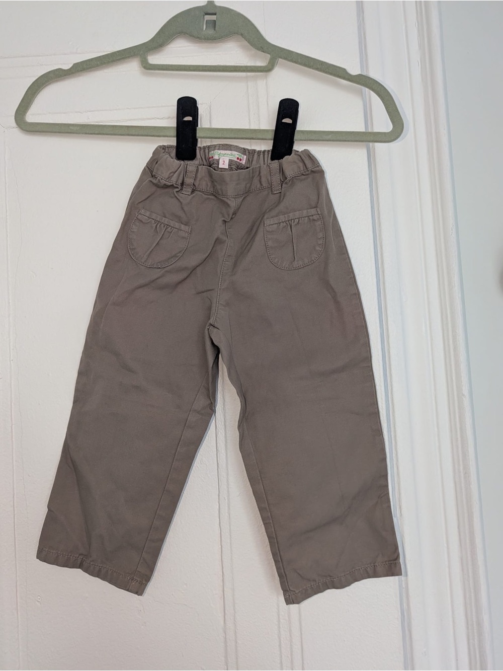 Bonpoint Thursday Taupe pull on cotton utility pants toddler sz 2